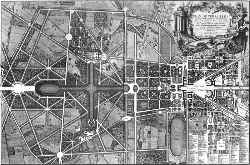 Versailles Gesamtplan von Delagrife 1746, ohne c wikimedia