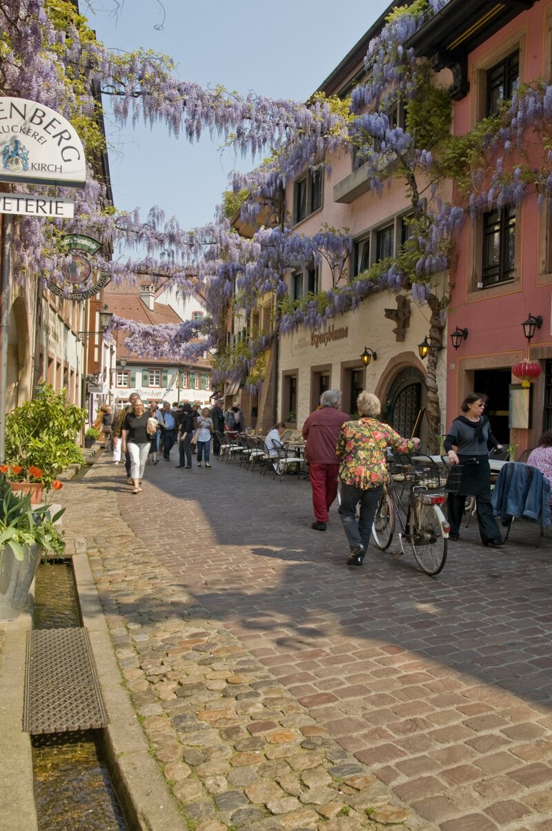 Konviktstraße Freiburg – historische Altstadt-Gasse mit Fachwerkhäusern