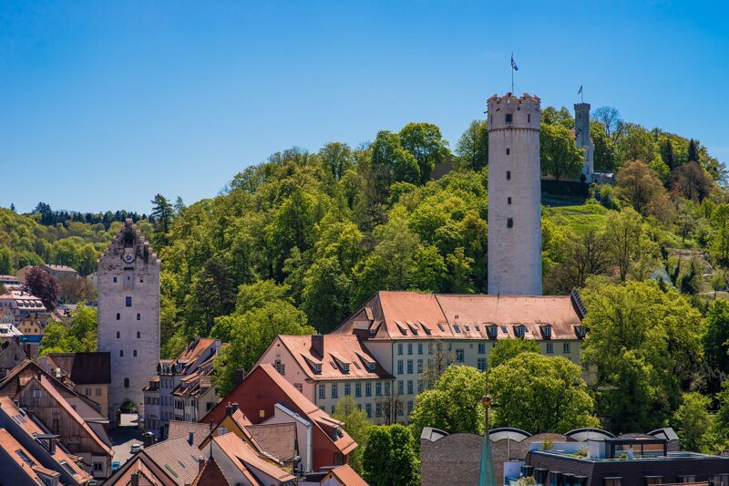 Mehlsack Ravensburg – Blick auf den weißen Turm