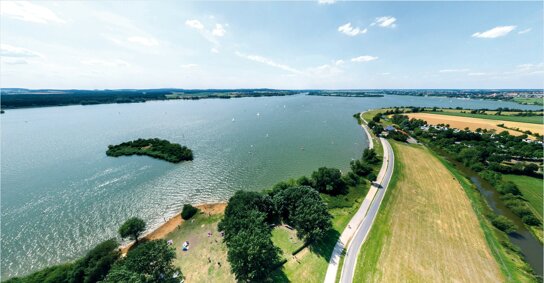 Altmühlsee Luftaufnahme c Archiv Tourismusverband Fränkisches Seenland und seiner Partner, multimaps360°, Arnu Schaller