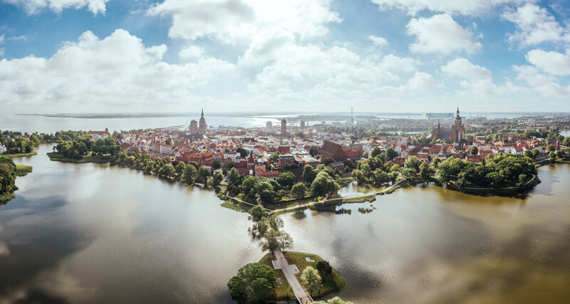 Blick auf Stralsund von oben