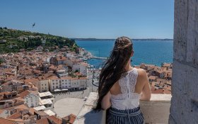 Piran-Glockenturm-Panoramablick