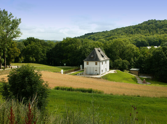 Goethe Gartenhaus mit Landschaft