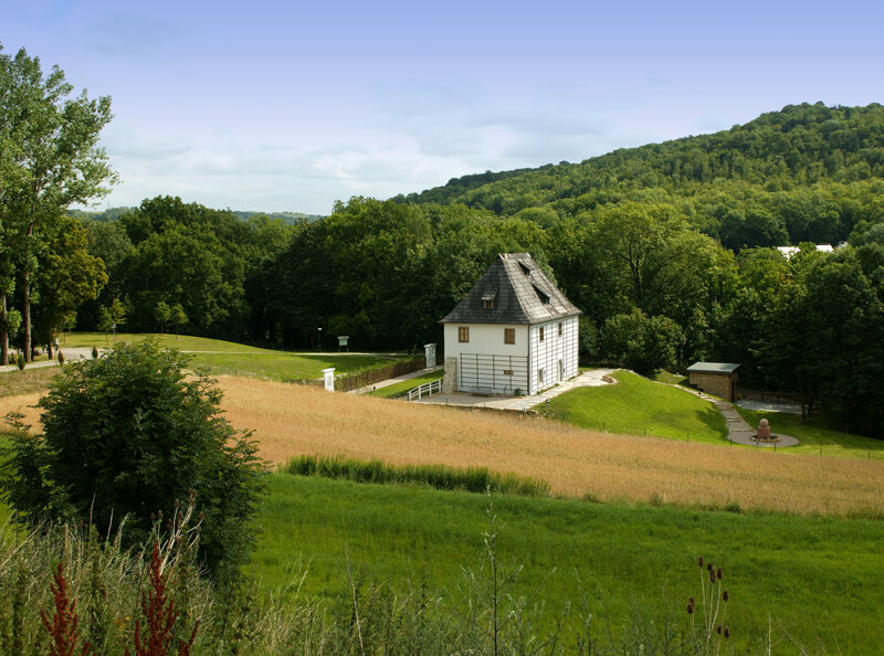 Goethe Gartenhaus mit Landschaft