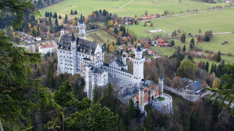 Schloss Neuschwanstein von oben