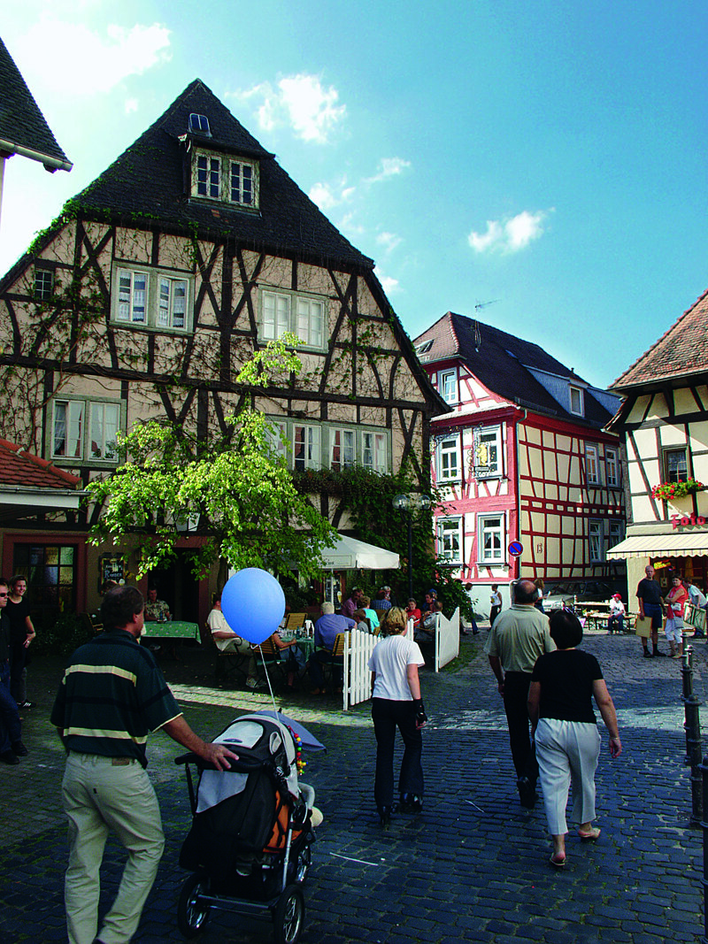 Historische Fachwerkhäuser in der Altstadt von Erbach im Odenwald