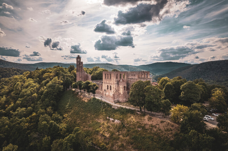 Vogelperspektive Klosterruine Limburg