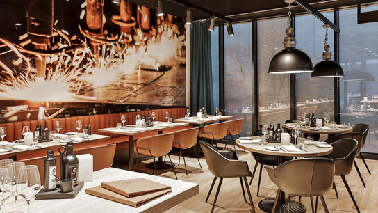 Restaurant in dunklen Erdtönen