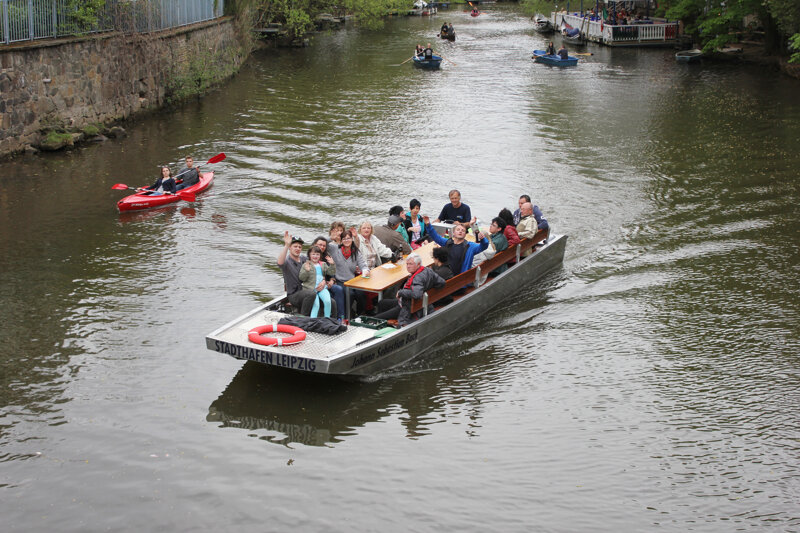 Stadthafen Leipzig Motorboot