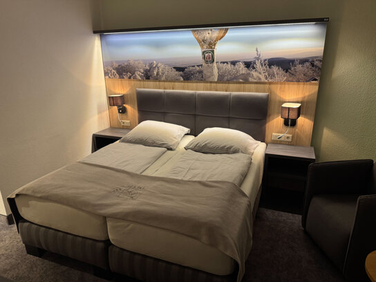 Doppelzimmer it Teppich und TV