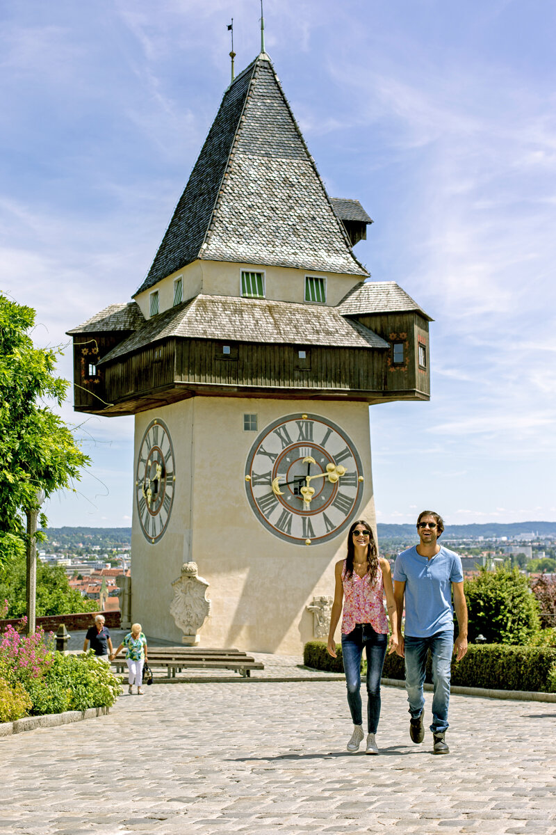 Blick vom Schlossberg über die Grazer Altstadt