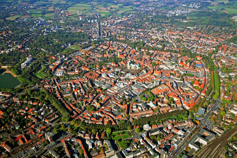 Münster Altstadt von oben – Luftaufnahme