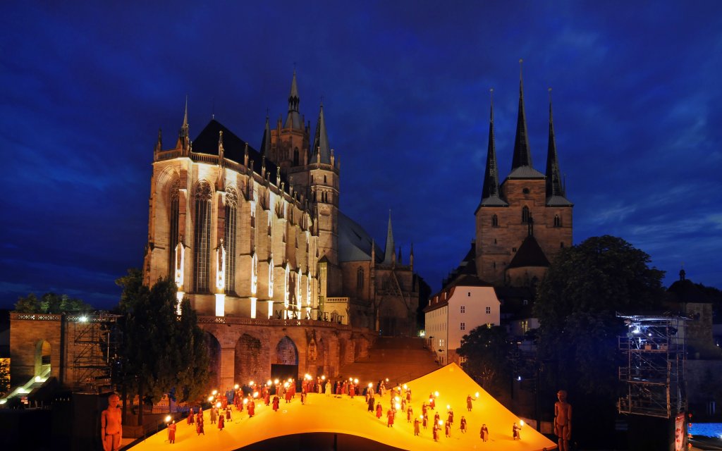 Mariendom in Erfurt bei Nach bei den DomStufen-Festspielen