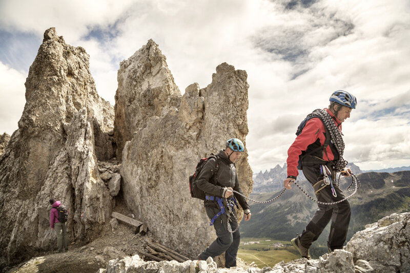 Kletterer in den Dolomiten
