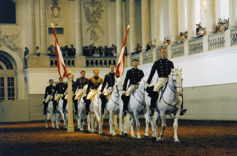 Spanische Hofreitschule beim Training