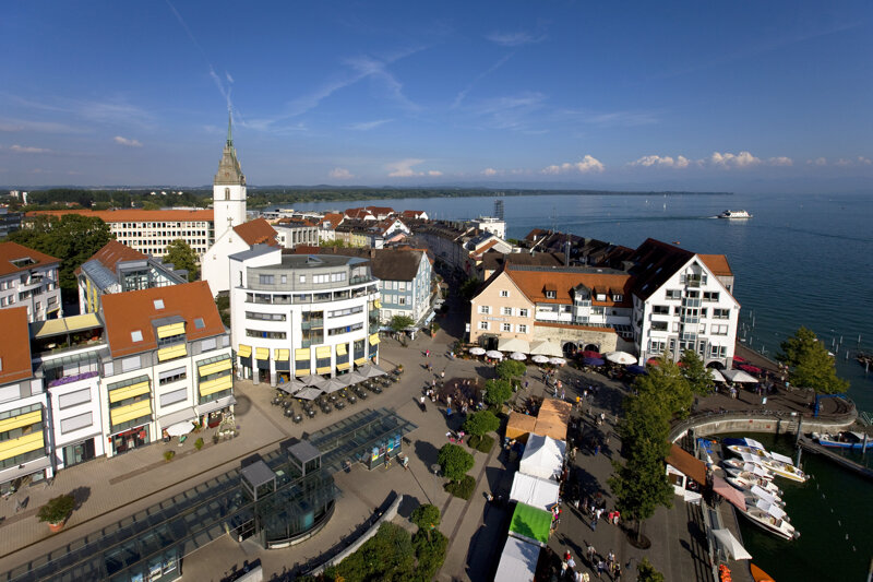 Blick von oben auf Friedrichshafen