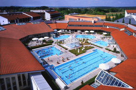 Bad Goegging Limes-Therme Luftaufnahme Foto Tourist-Information Bad Goegging