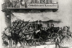 Pückler Kutsche mit Hirschen