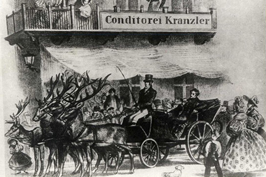 Pückler Kutsche mit Hirschen