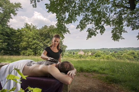 Schlammrückenmassage Muskauer Park-Fouad Vollmer Werbeagentur
