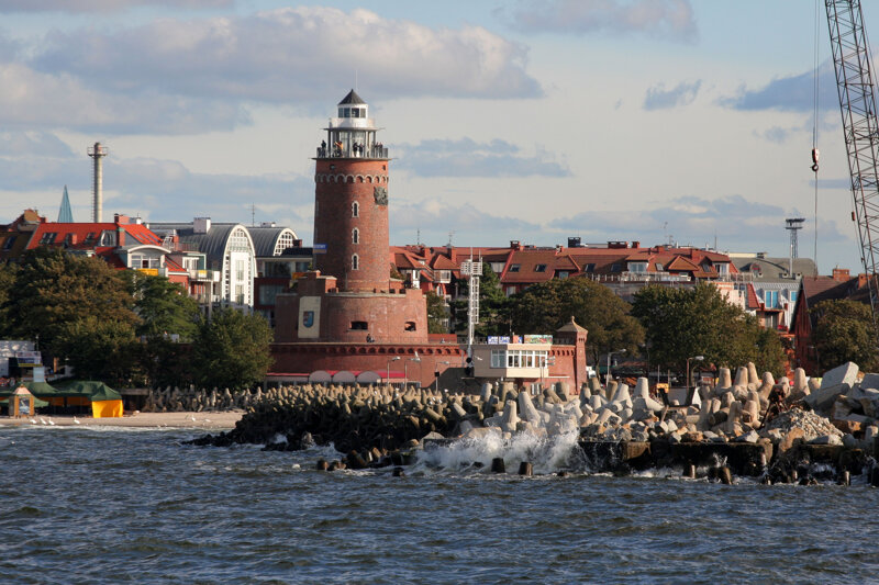 Der Leuchtturm von Kolberg (Kołobrzeg) an der polnischen Ostseeküste
