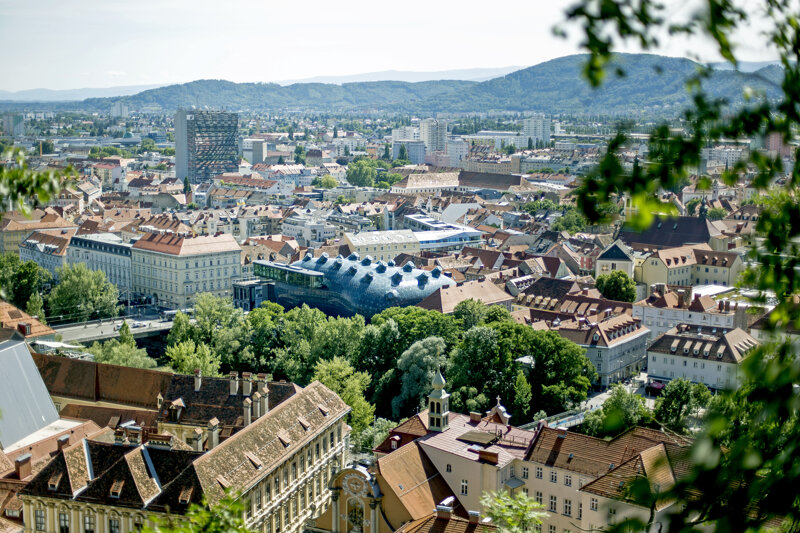 Schlossberg Graz – Blick über die Altstadt