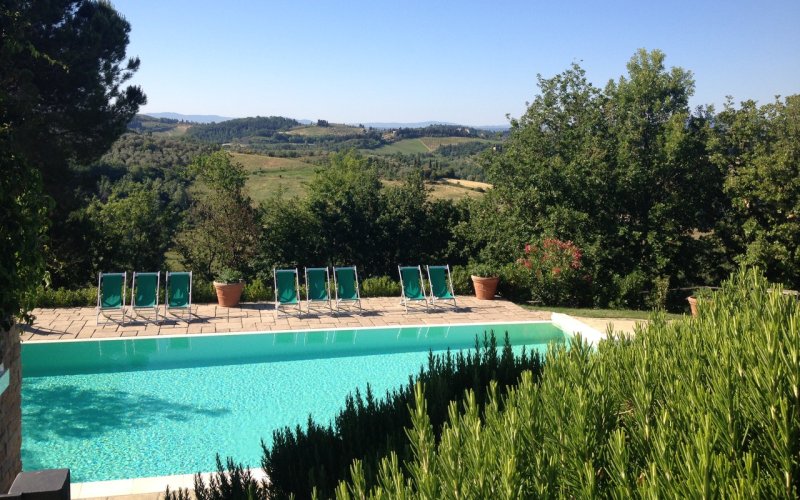 Montespertoli Le Fonti a San Giorgio Pool mit Ausblick