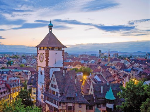 Weinberg hinterm Hotel und die City ganz nah