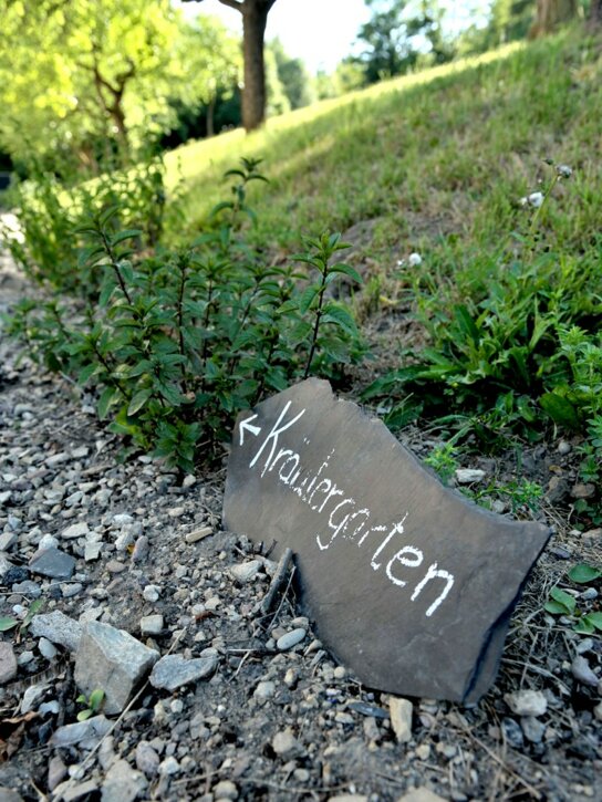 Schild für den Kräutergarten