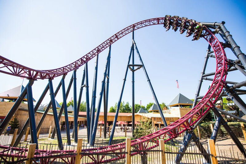 Kurve der neuen Achterbahn Goldrausch in Slagharen