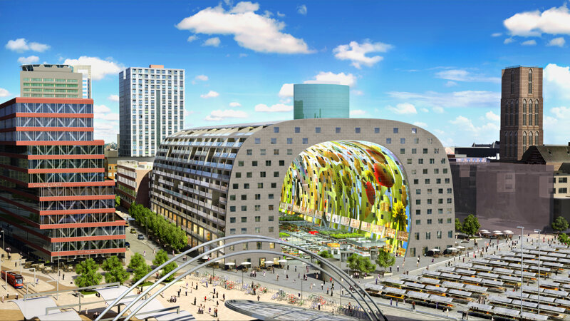 die überdachte Rotterdamer Markthalle