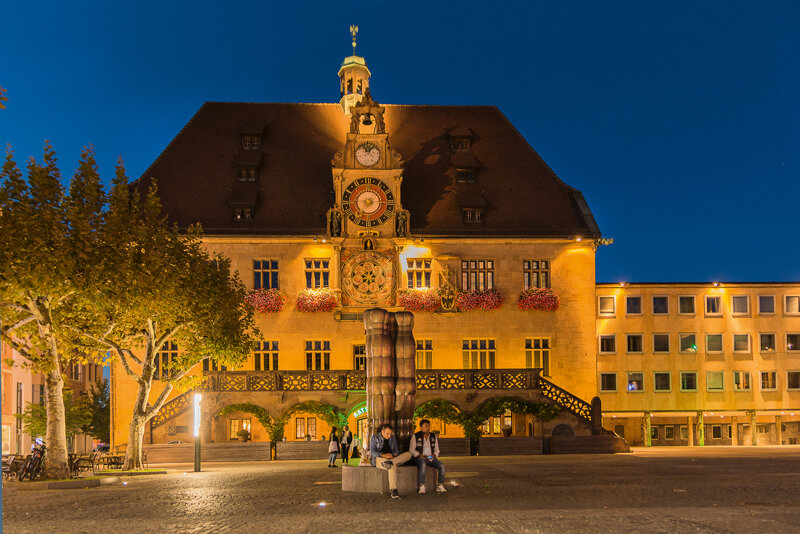 Rathaus Heilbronn bei Nacht