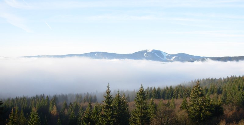 Blick vom Hotel auf den Böhmerwald