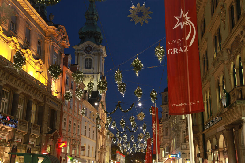 Adventsstimmung auf der Herrengasse in Graz