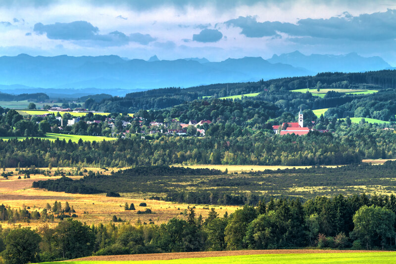 Stadtansicht Bad Wurzach mit Wurzacher Ried