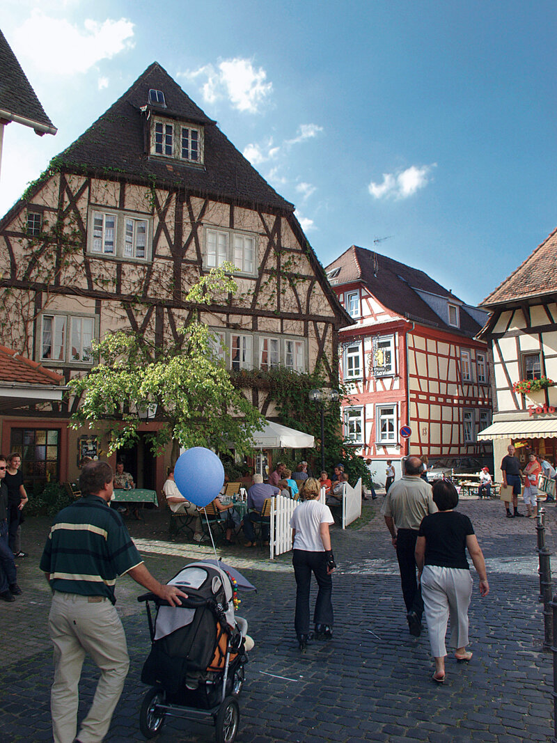 Historische Fachwerkhäuser in der Altstadt von Erbach im Odenwald