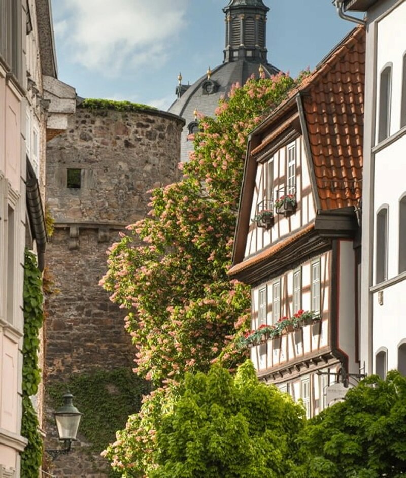 Fuldaer Dom mit seinen markanten Türmen im Herbst
