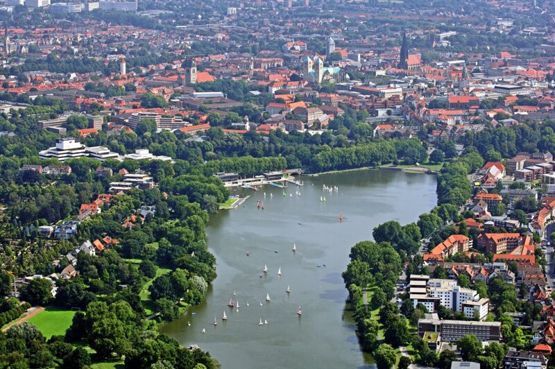 Aasee von oben c Presseamt Münster Bernhard Fischer