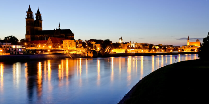 Abendliche Stadtansicht Magdeburg mit Dom © Andreas Lander, Magdeburg Tourist