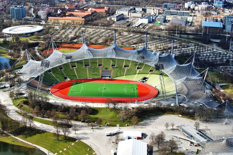 Olympiastadion München – Luftaufnahme Zeltdach