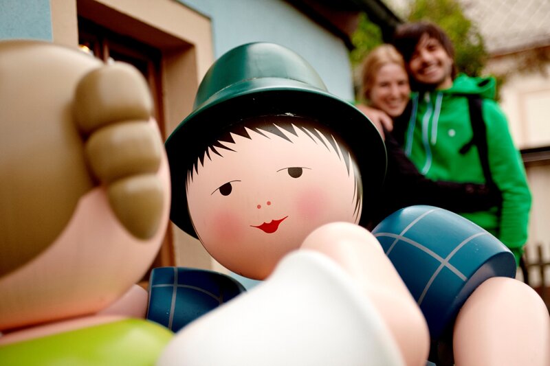 Traditionelle Holzmännchen aus dem Erzgebirge