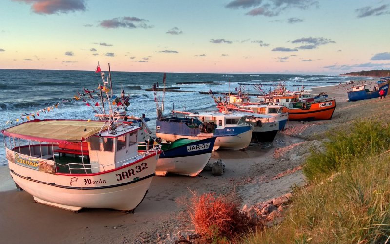 Boote am Strand von Jershöft