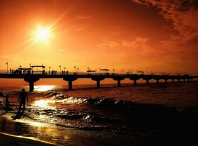 Sonnenuntergang Seebrücke