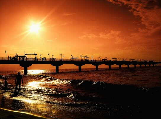 Sonnenuntergang Seebrücke