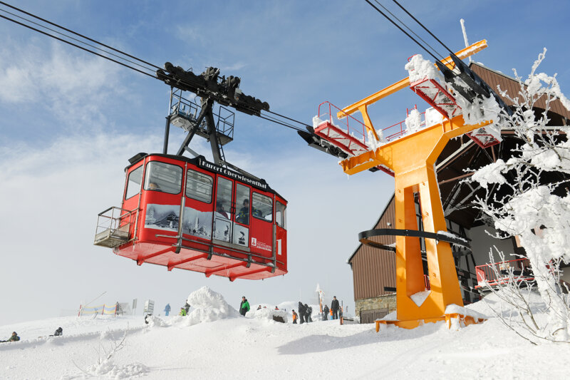 Oberwiesenthal Schwebebahn Winter Schnee