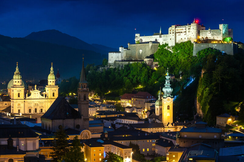 Blick auf die Festung Hohensalzburg und die Salzburger Altstadt