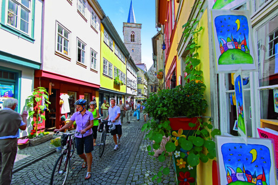 Auf der Krämerbrücke in Erfurt©Andreas Weise, Thüringer Tourismus GmbH