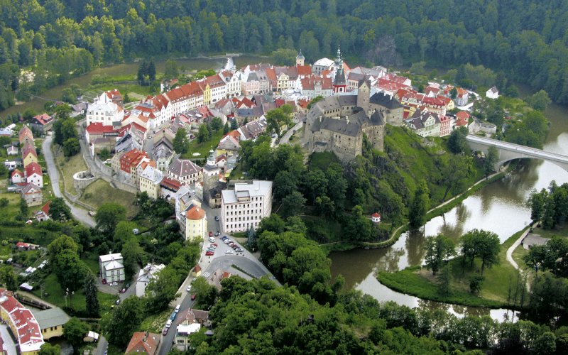 Luftbild Loket in Tschechien
