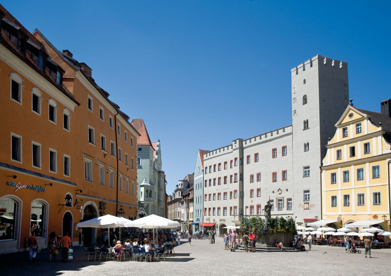 Haidplatz in Regensburg nahe dem Alten Rathaus