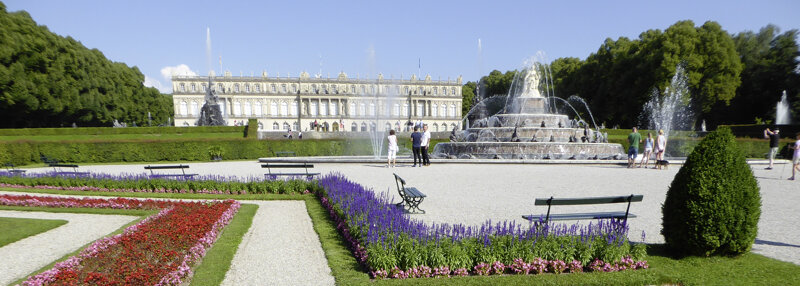 Schlosspark Herrenchiemsee – Parterre de Latone mit Fontänenanlage
